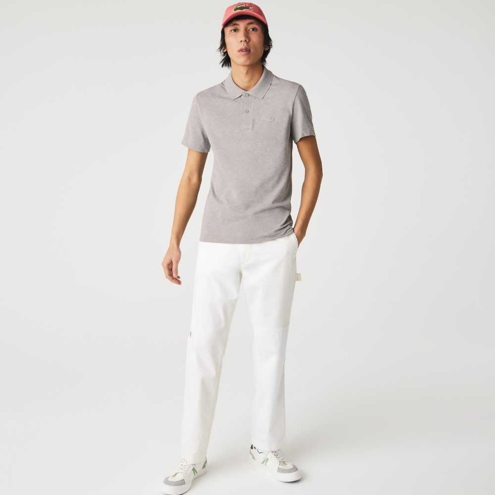 Lacoste Slim Fit Organic Stretch Algodon Pique Gris | 4531-CRNVI