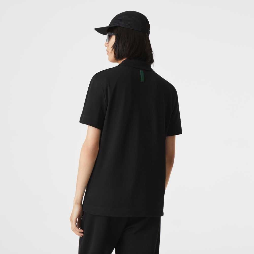 Lacoste Slim Fit Organic Stretch Algodon Pique Negras | 6718-MVPHZ