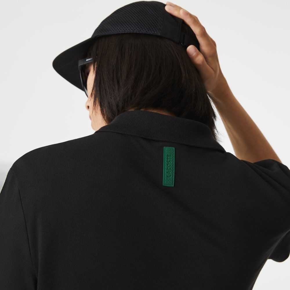 Lacoste Slim Fit Organic Stretch Algodon Pique Negras | 6718-MVPHZ