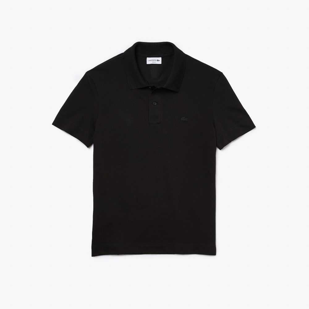 Lacoste Slim Fit Organic Stretch Algodon Pique Negras | 6718-MVPHZ