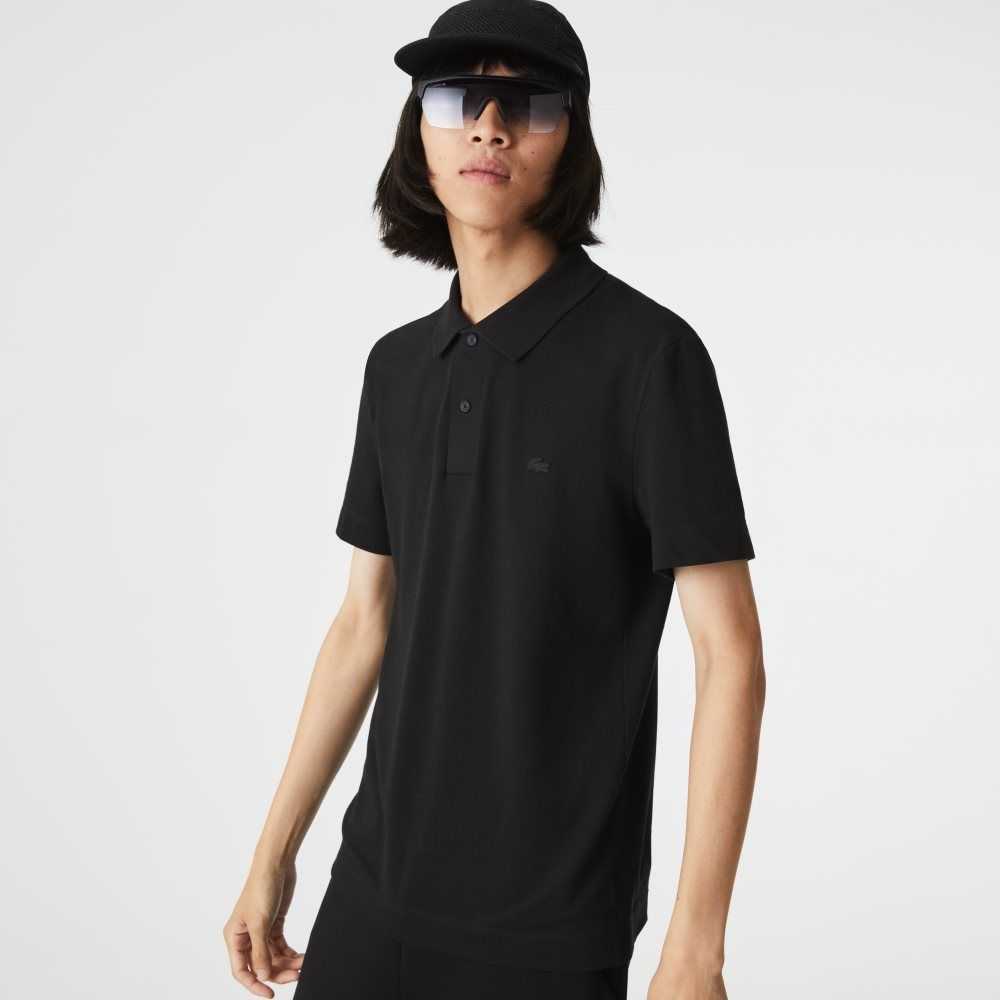 Lacoste Slim Fit Organic Stretch Algodon Pique Negras | 6718-MVPHZ