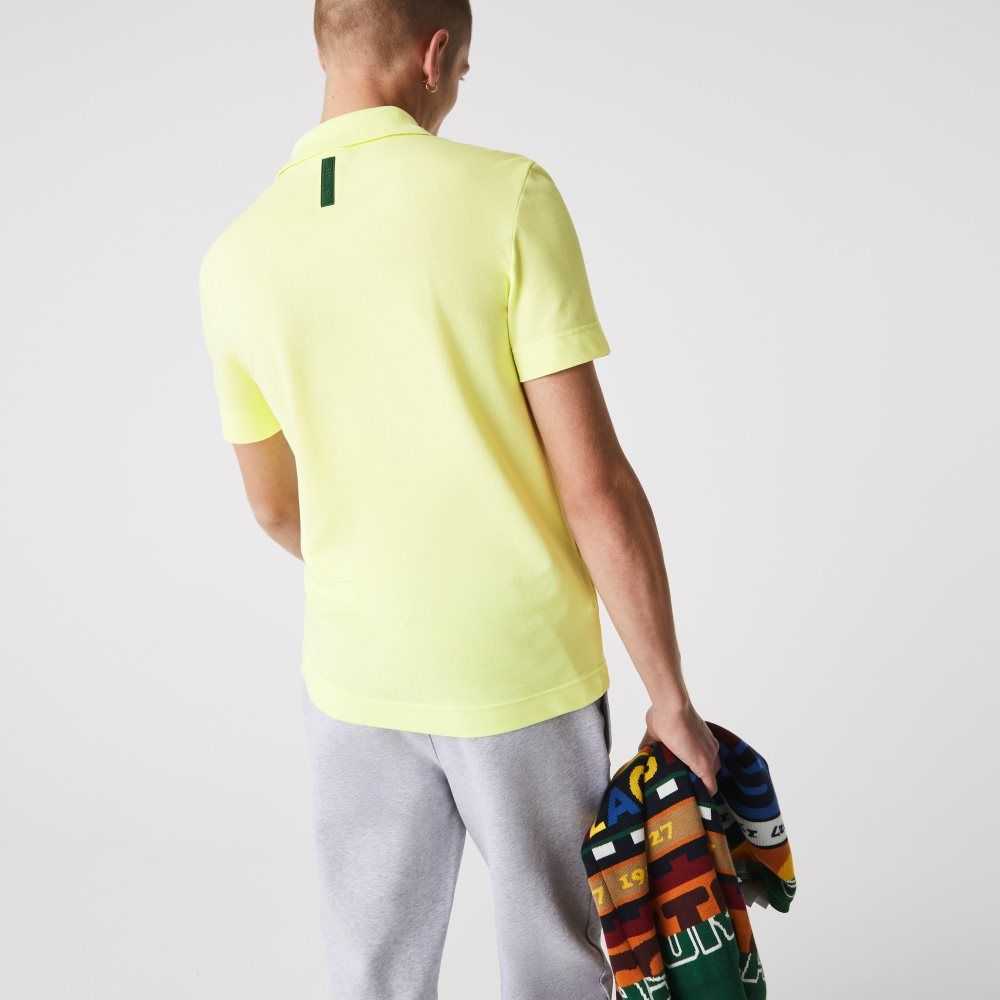 Lacoste Slim Fit Organic Stretch Algodon Pique Amarillo | 9254-GTWDH