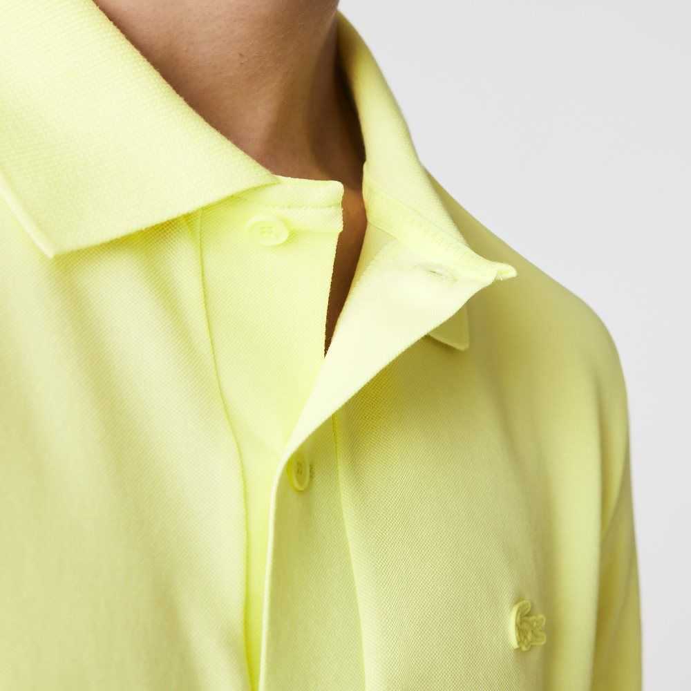 Lacoste Slim Fit Organic Stretch Algodon Pique Amarillo | 9254-GTWDH