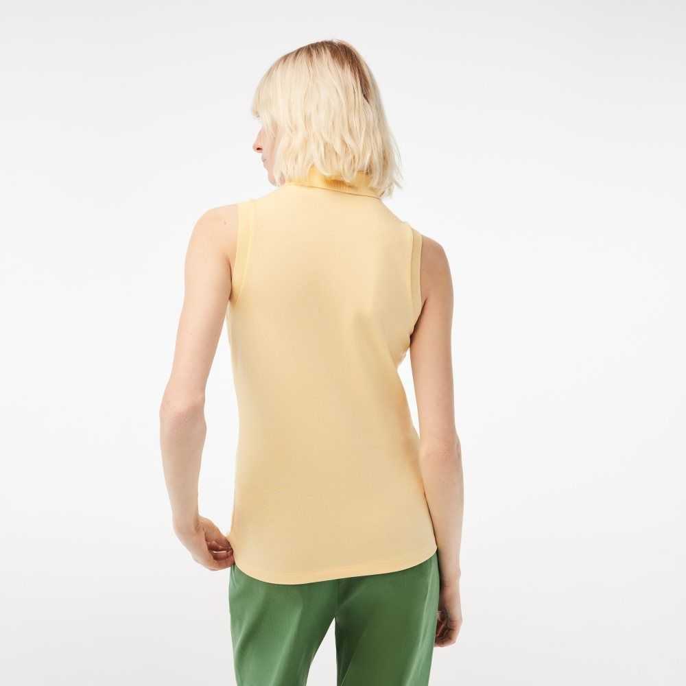 Lacoste Slim Fit Sin Manga Algodon Pique Amarillo | 0748-MNARG