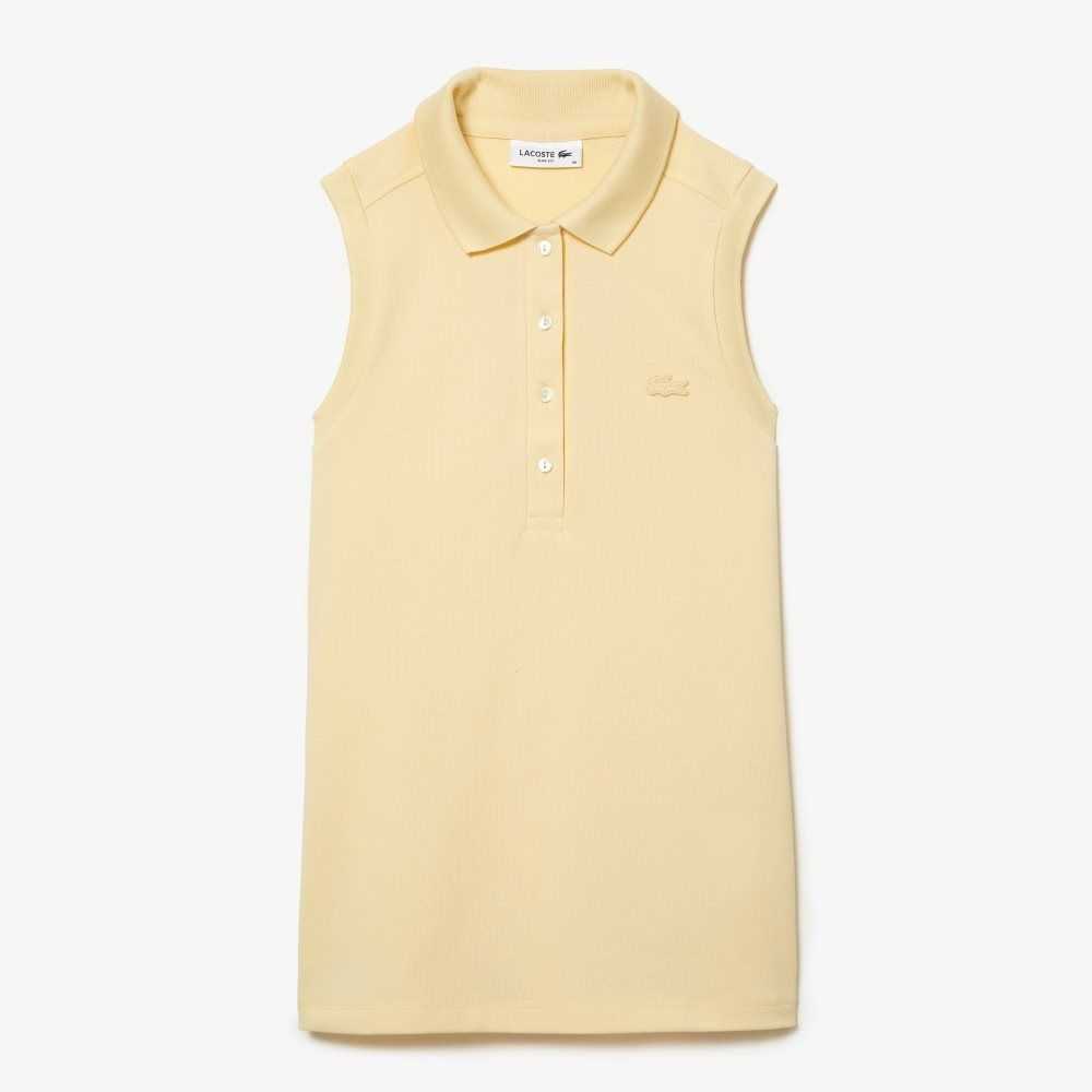 Lacoste Slim Fit Sin Manga Algodon Pique Amarillo | 0748-MNARG