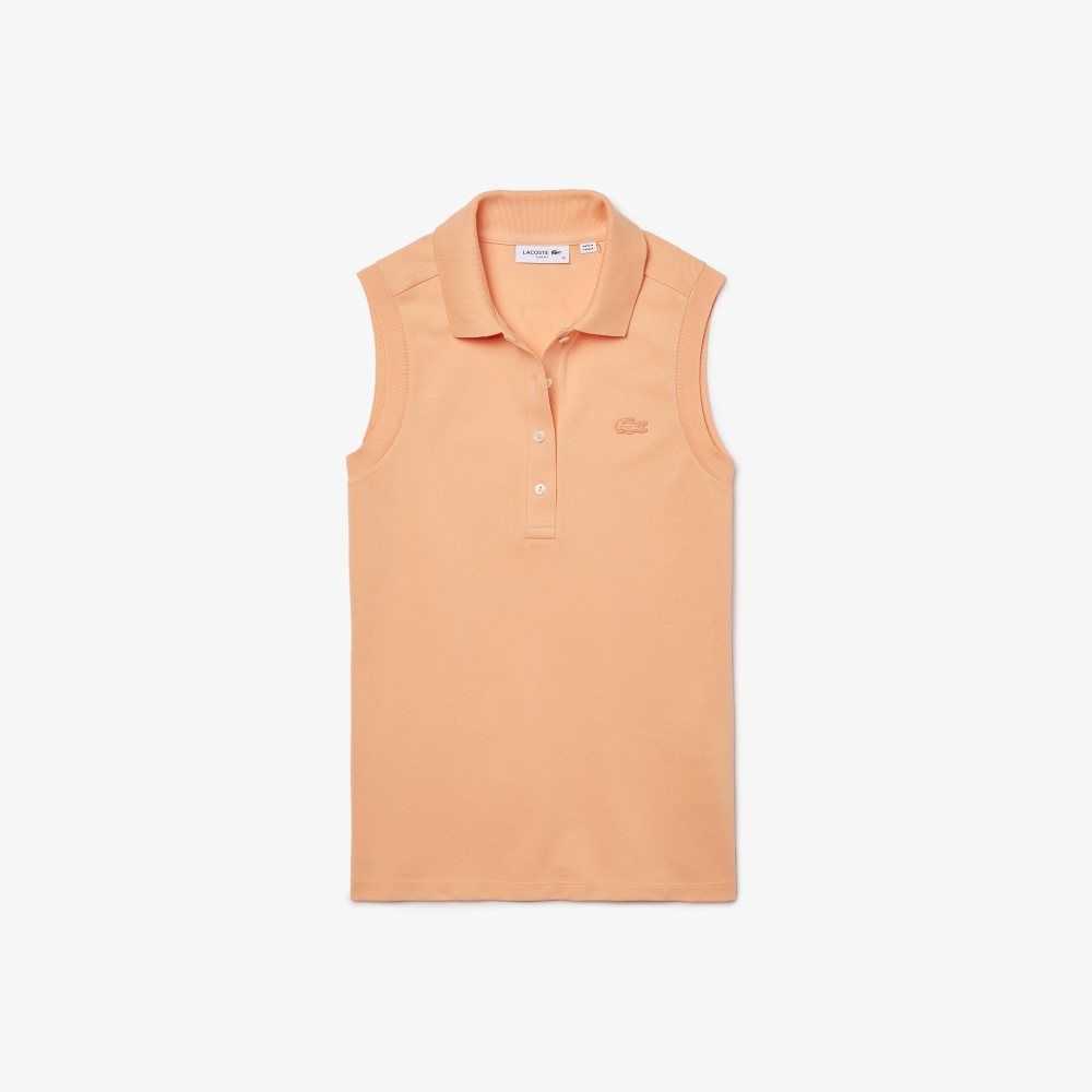 Lacoste Slim Fit Sin Manga Algodon Pique Naranjas Claro | 1642-VKCPQ