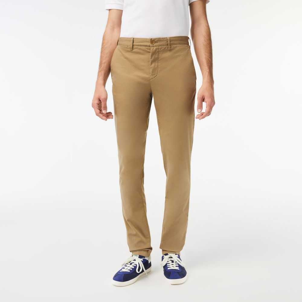 Lacoste Slim Fit Stretch Algodon Beige | 0374-QSNRL