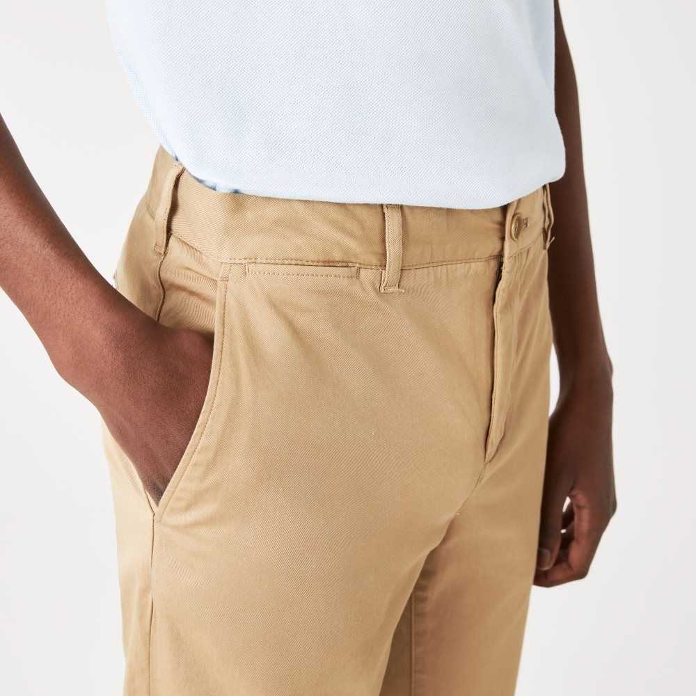 Lacoste Slim Fit Stretch Algodon Beige | 0619-IWRYF