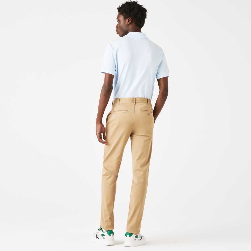 Lacoste Slim Fit Stretch Algodon Beige | 0619-IWRYF