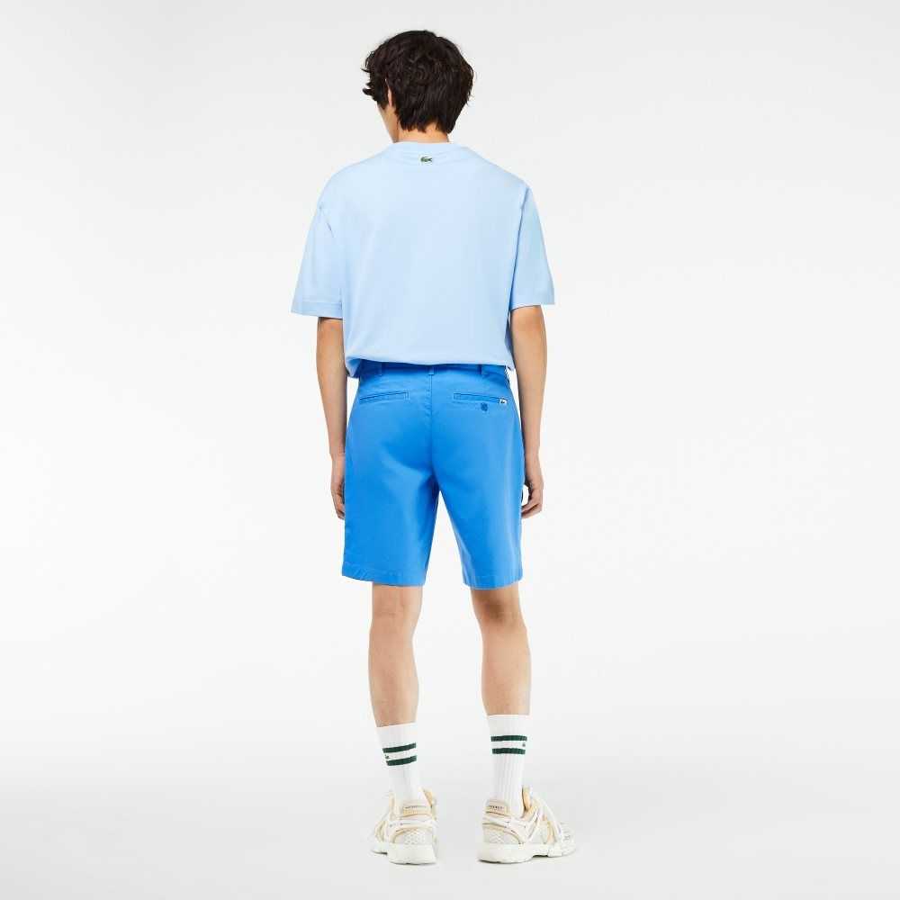 Lacoste Slim Fit Stretch Algodon Bermuda Azules | 1027-GHDZN