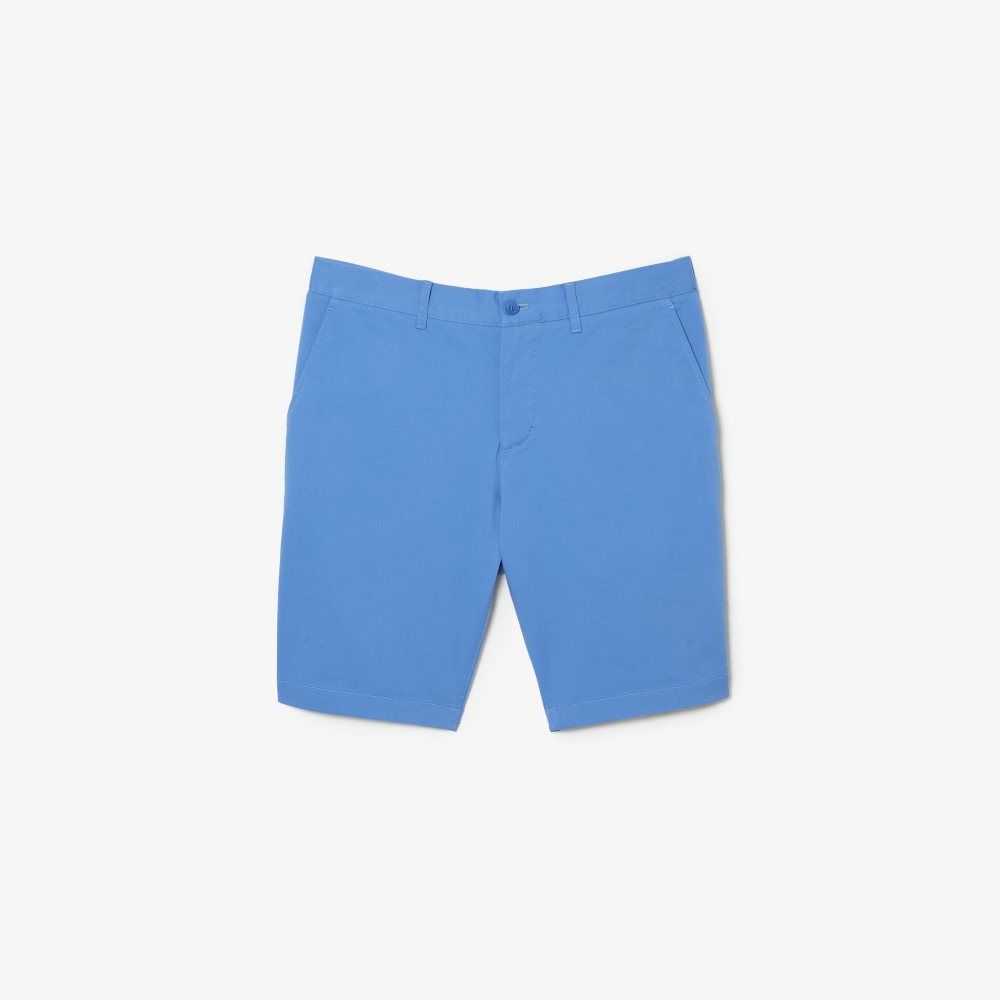 Lacoste Slim Fit Stretch Algodon Bermuda Azules | 1027-GHDZN