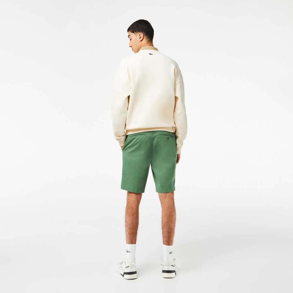 Lacoste Slim Fit Stretch Algodon Bermuda Kaki Verde | 3018-XHQOG