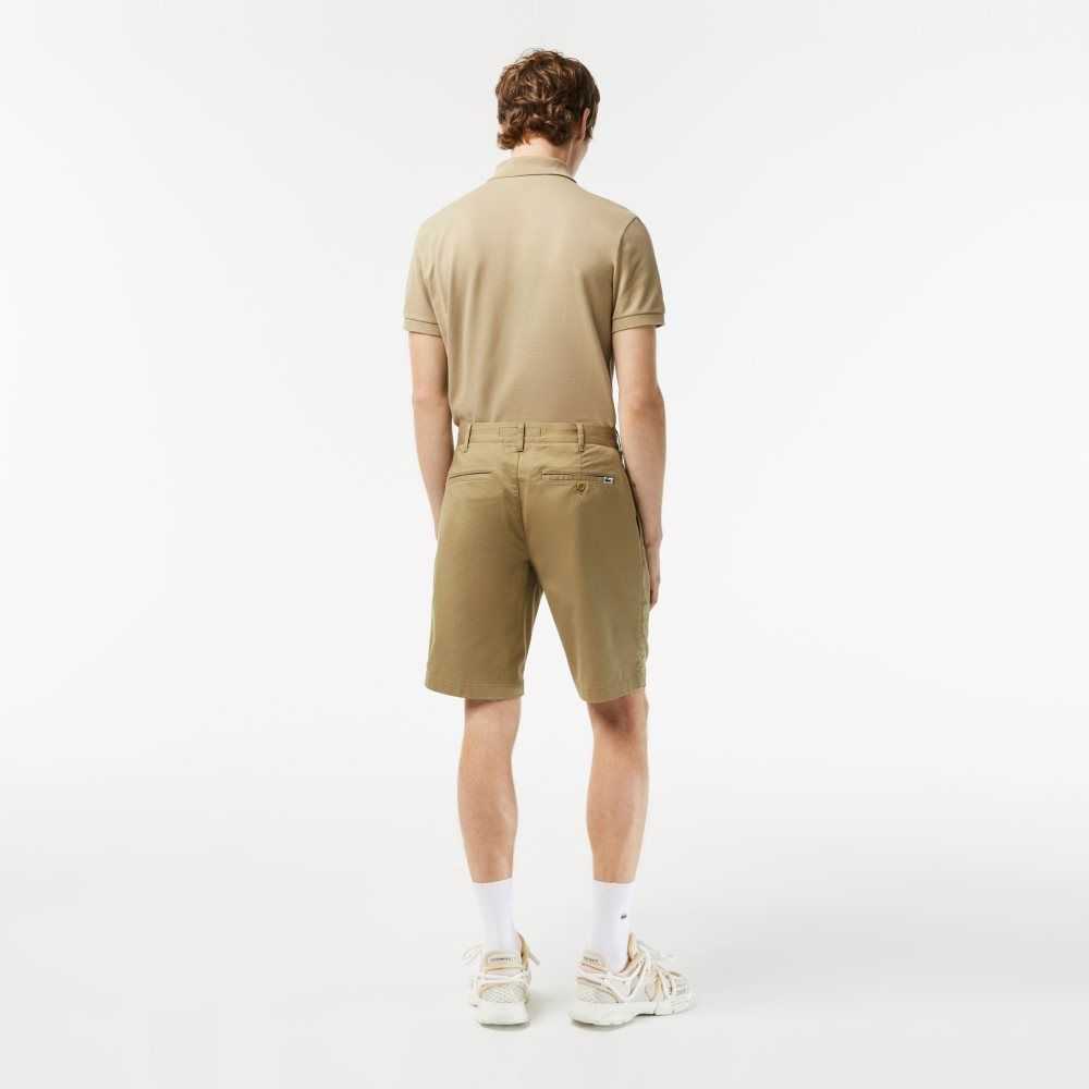 Lacoste Slim Fit Stretch Algodon Bermuda Beige | 4081-TGPJI