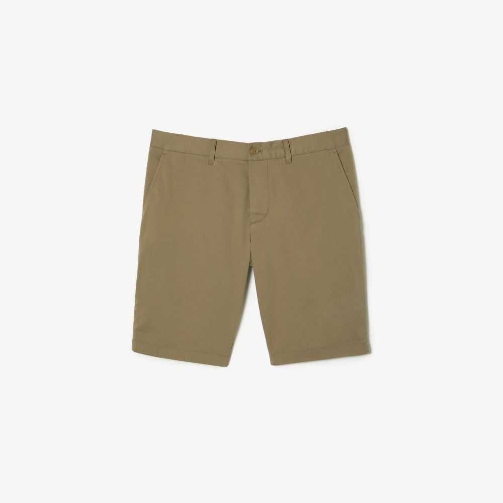 Lacoste Slim Fit Stretch Algodon Bermuda Beige | 4081-TGPJI