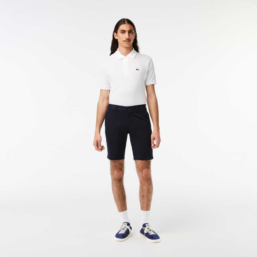 Lacoste Slim Fit Stretch Algodon Bermuda Azul Marino Azules | 7452-NTYXV