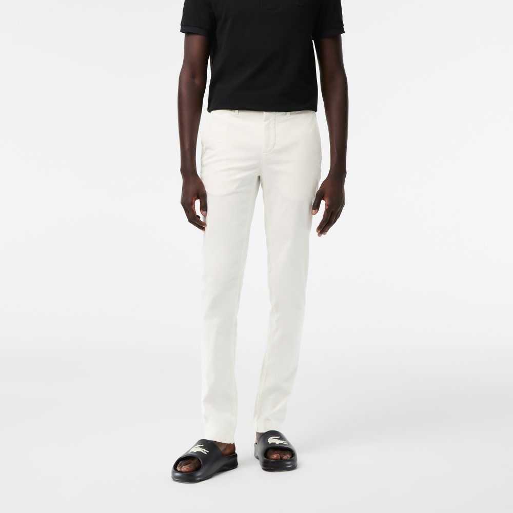 Lacoste Slim Fit Stretch Algodon Blancas | 0398-TIPSL