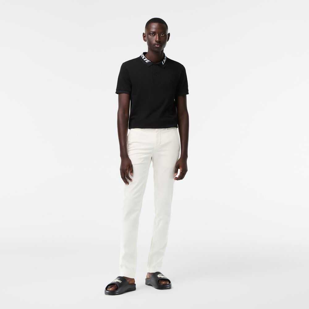 Lacoste Slim Fit Stretch Algodon Blancas | 0398-TIPSL