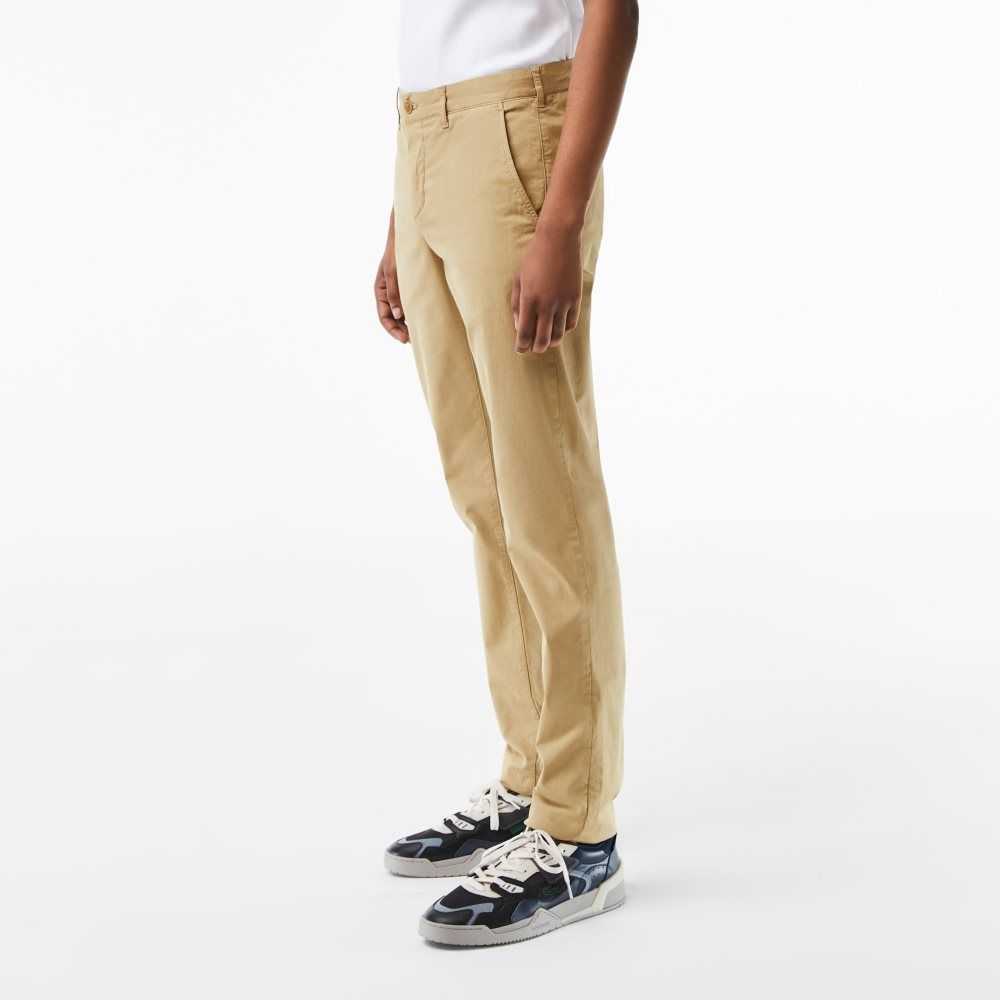 Lacoste Slim Fit Stretch Algodon Chinos Beige | 0574-TBLYC