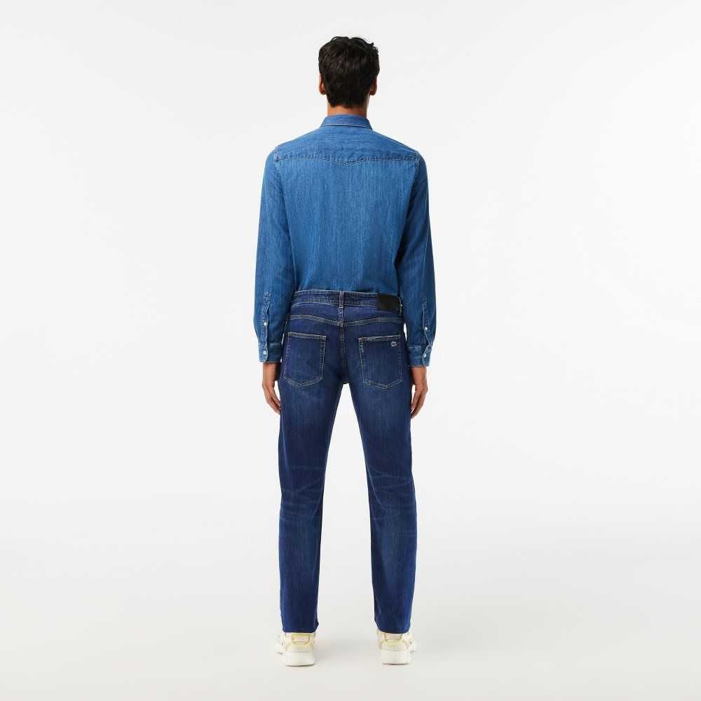 Lacoste Slim Fit Stretch Algodon Denim Azules | 4983-KMIBO