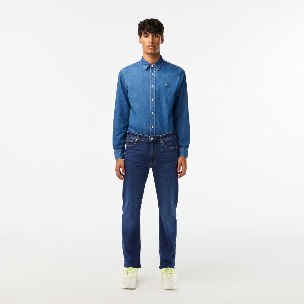 Lacoste Slim Fit Stretch Algodon Denim Azules | 4983-KMIBO