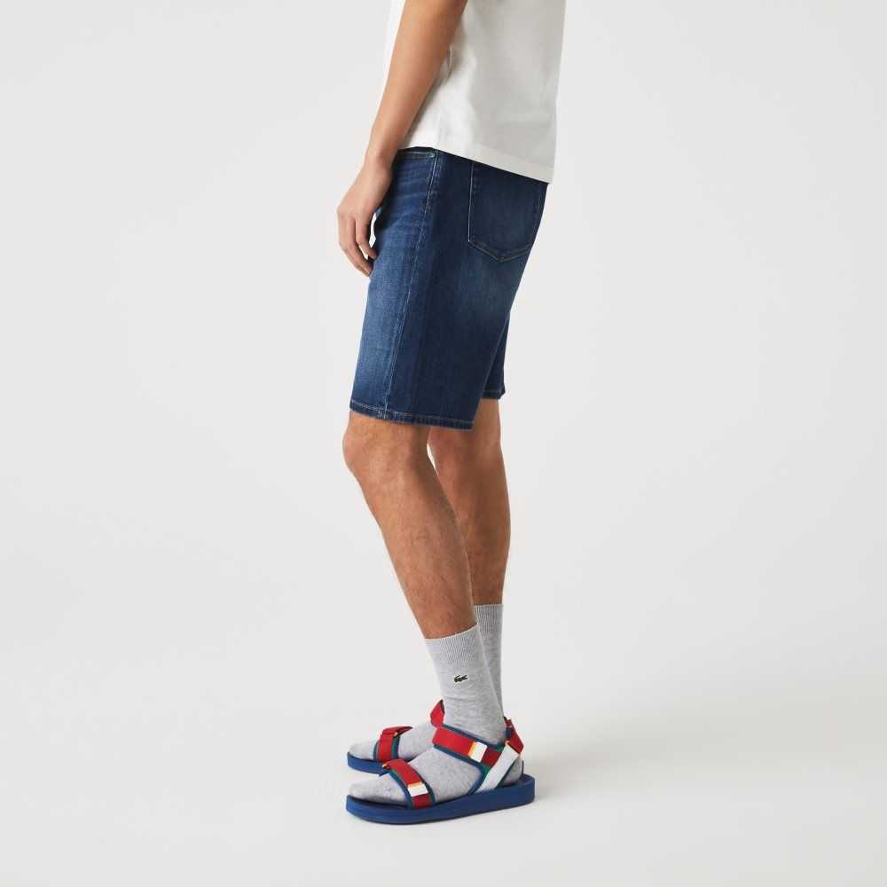 Lacoste Slim Fit Stretch Algodon Denim Bermuda Azules | 0417-TUXYN