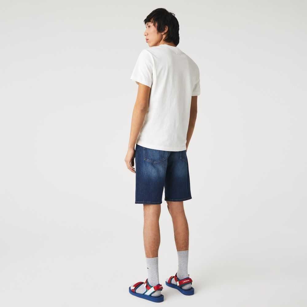 Lacoste Slim Fit Stretch Algodon Denim Bermuda Azules | 0417-TUXYN