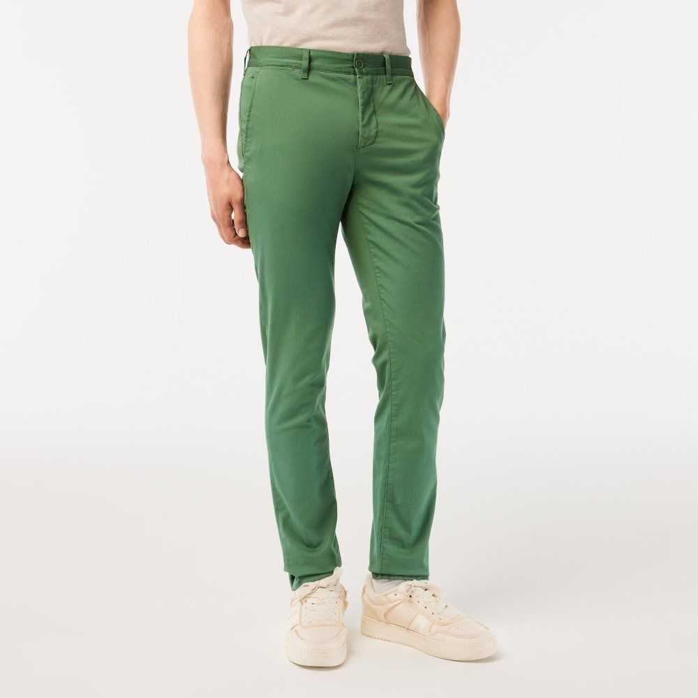 Lacoste Slim Fit Stretch Algodon Kaki Verde | 2596-TEARV