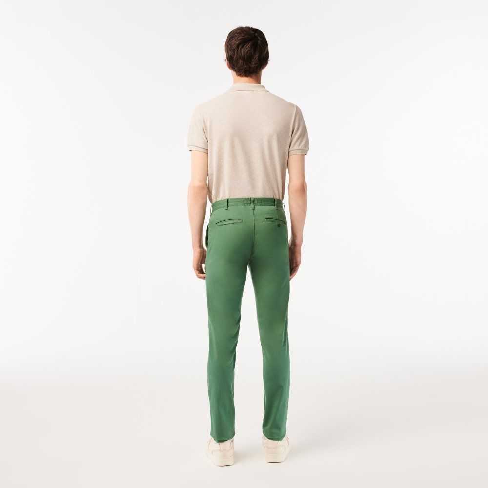 Lacoste Slim Fit Stretch Algodon Kaki Verde | 2596-TEARV