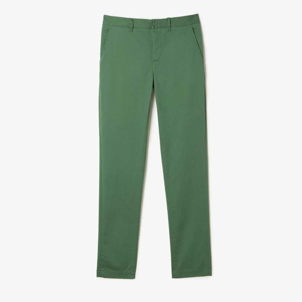 Lacoste Slim Fit Stretch Algodon Kaki Verde | 2596-TEARV