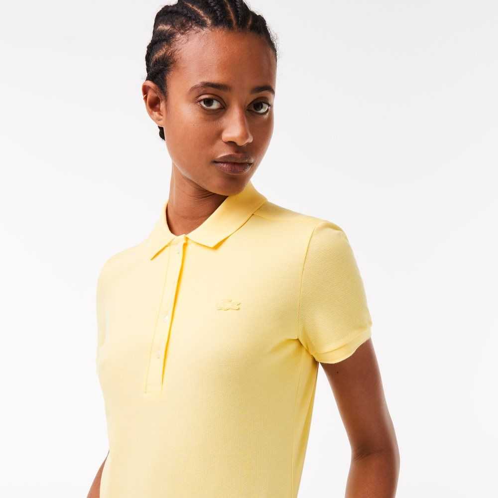 Lacoste Slim Fit Stretch Algodon Pique Amarillo | 1907-UTLQW