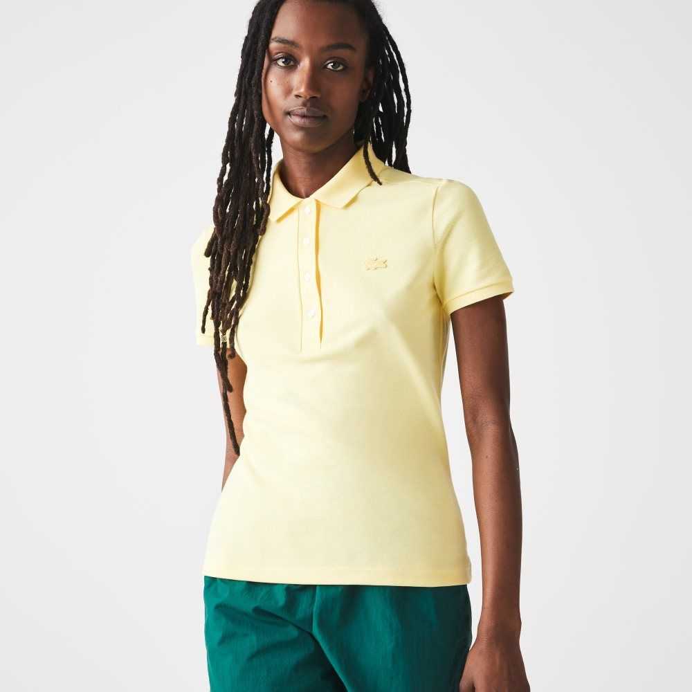 Lacoste Slim Fit Stretch Algodon Pique Amarillo | 1907-UTLQW