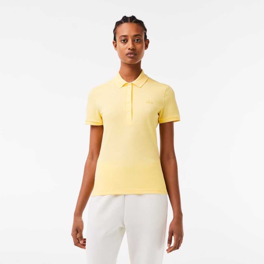 Lacoste Slim Fit Stretch Algodon Pique Amarillo | 1907-UTLQW