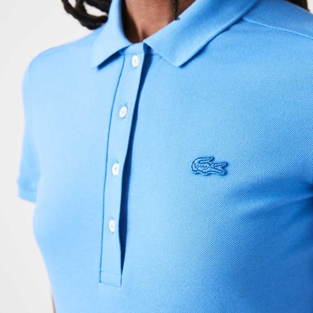 Lacoste Slim Fit Stretch Algodon Pique Azules | 5219-CNDUY