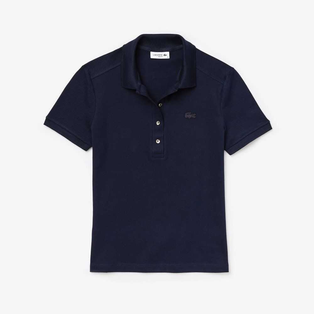 Lacoste Slim Fit Stretch Algodon Pique Azul Marino Azules | 7281-GZWSF