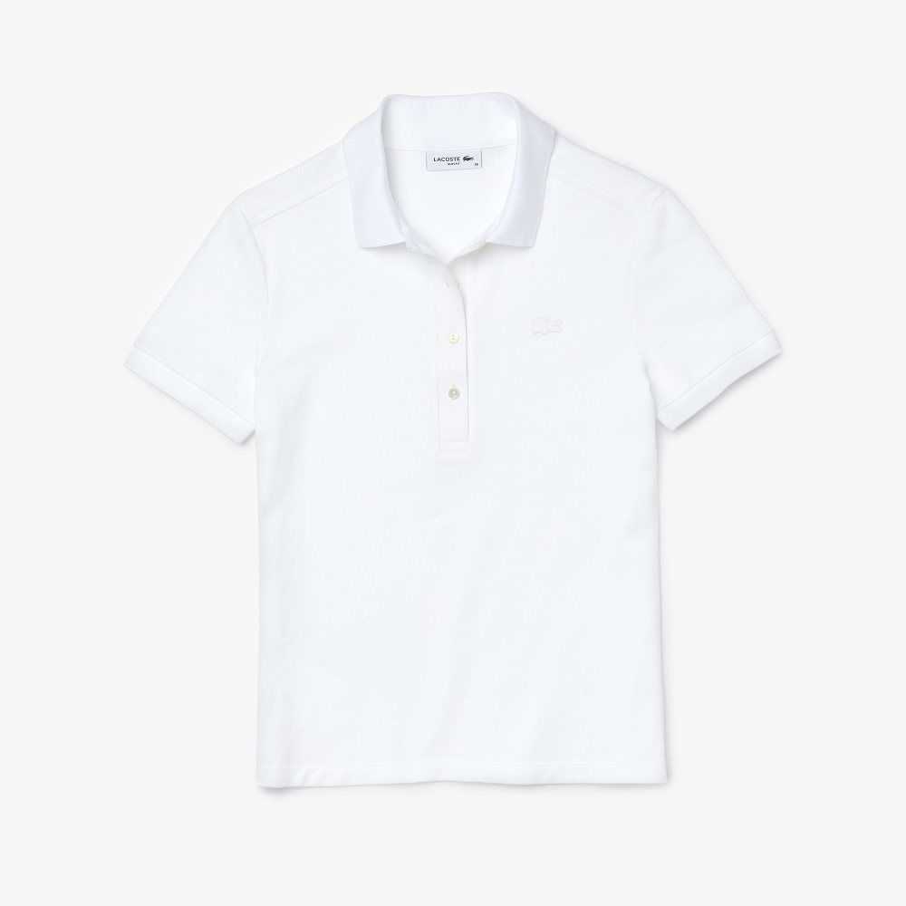 Lacoste Slim Fit Stretch Algodon Pique Blancas | 2058-GFMRV