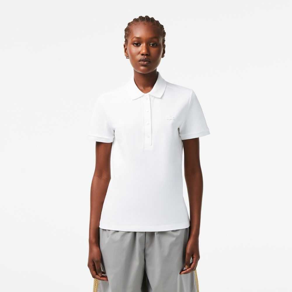 Lacoste Slim Fit Stretch Algodon Pique Blancas | 2058-GFMRV