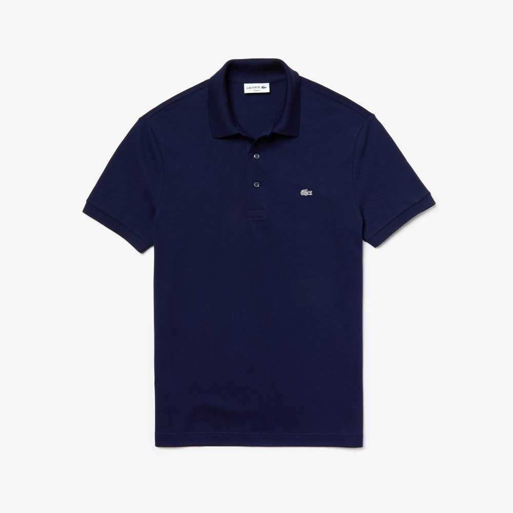 Lacoste Slim Fit Stretch Algodon Pique Grey Crocodile Azul Marino Azules | 7841-WCGXK