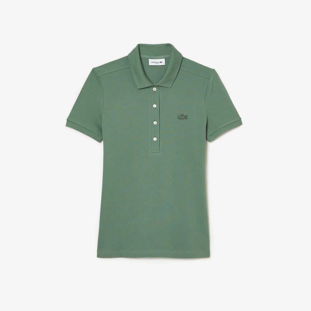 Lacoste Slim Fit Stretch Algodon Pique Kaki Verde | 0841-ACHBK