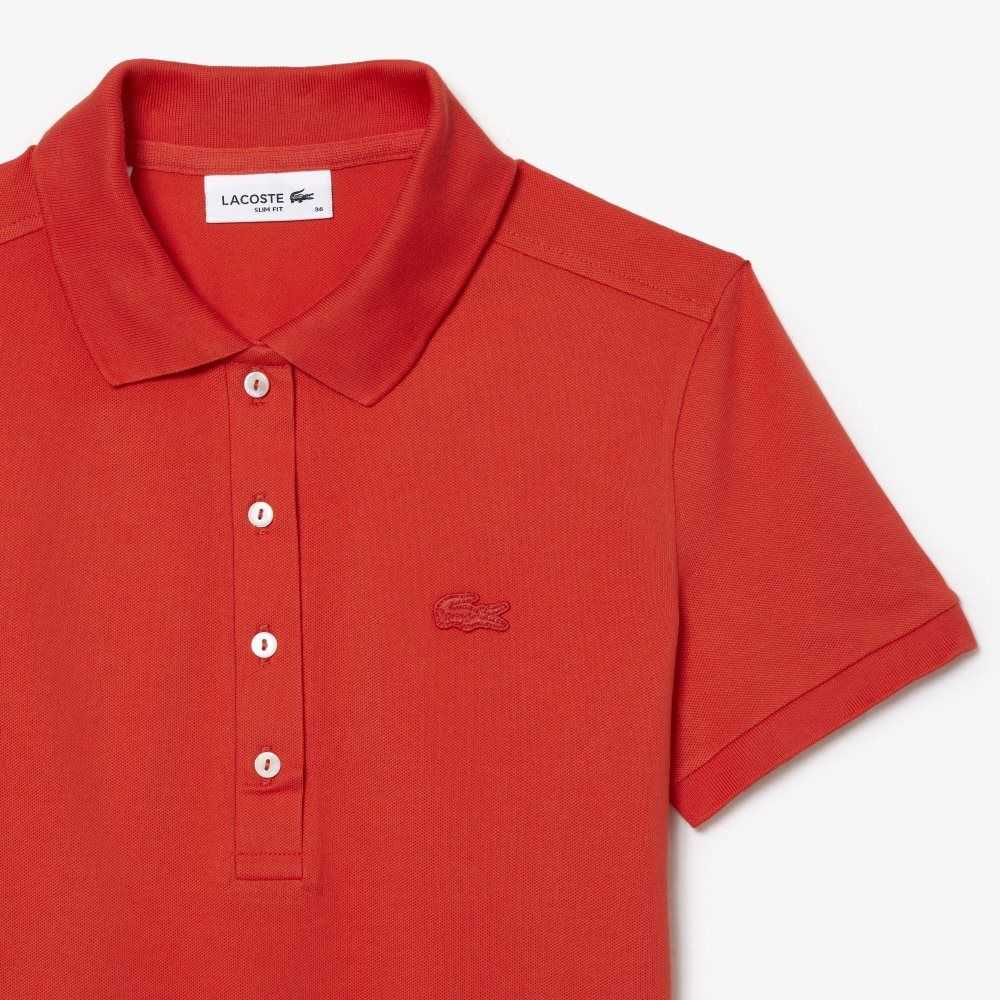 Lacoste Slim Fit Stretch Algodon Pique Naranjas | 0687-UYGEZ