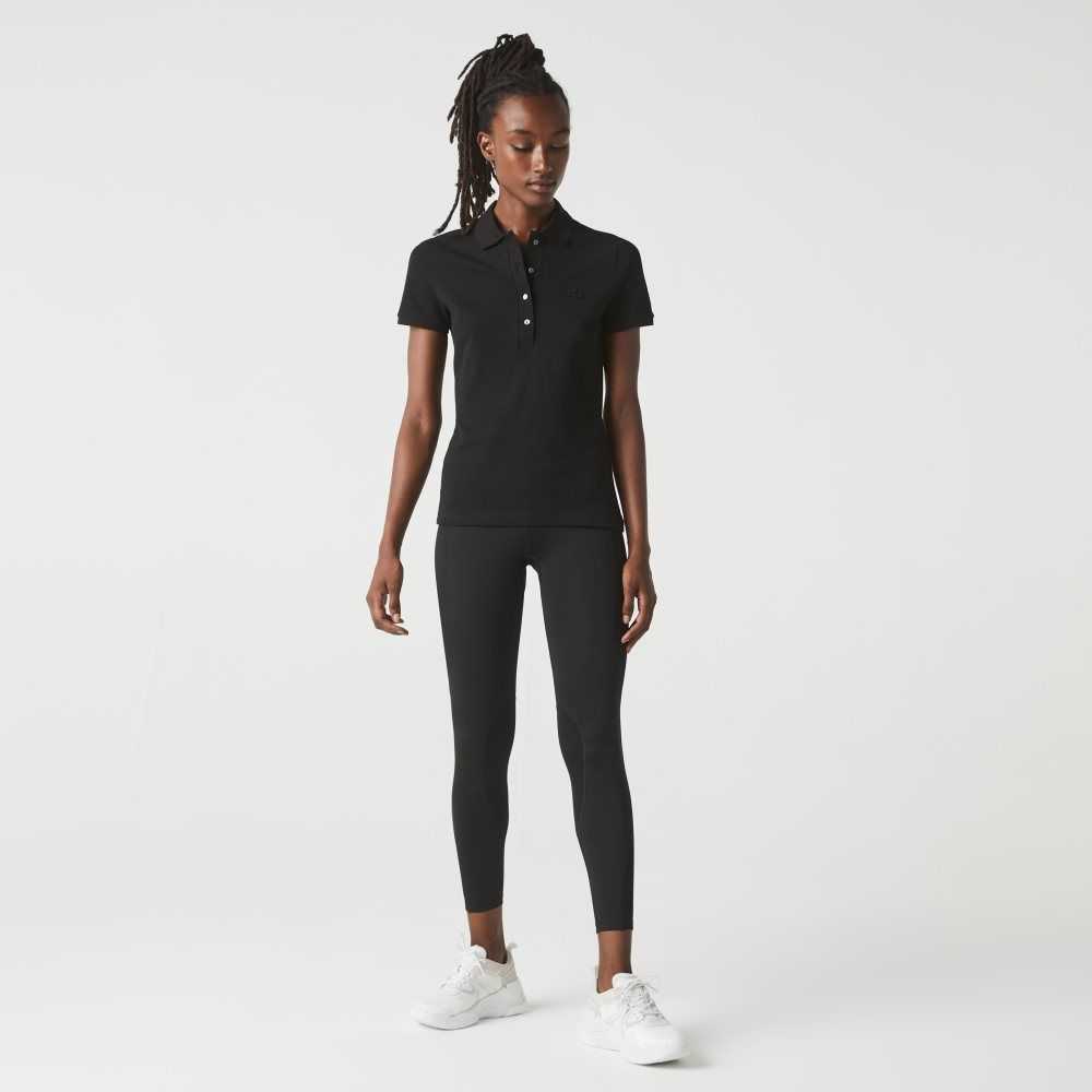 Lacoste Slim Fit Stretch Algodon Pique Negras | 1608-DLONP