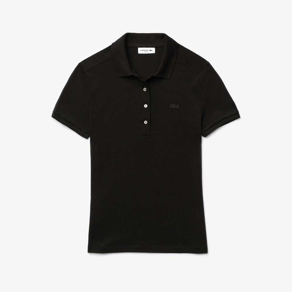 Lacoste Slim Fit Stretch Algodon Pique Negras | 1608-DLONP