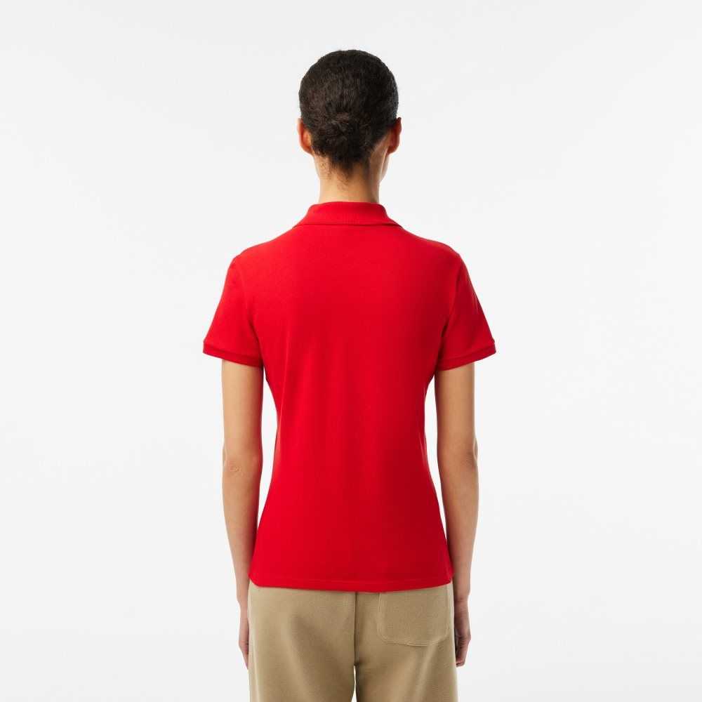 Lacoste Slim Fit Stretch Algodon Pique Rojas | 8471-DYTKF