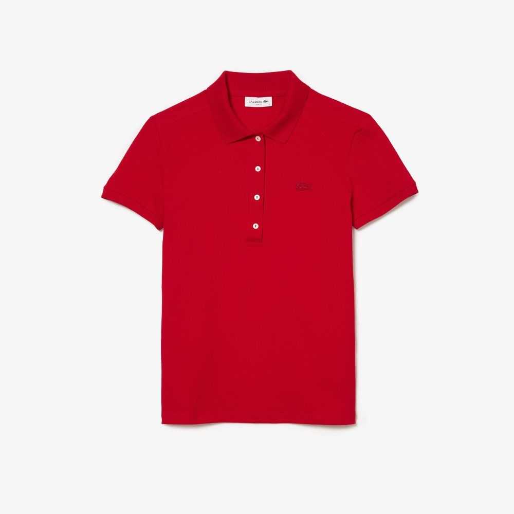 Lacoste Slim Fit Stretch Algodon Pique Rojas | 8471-DYTKF