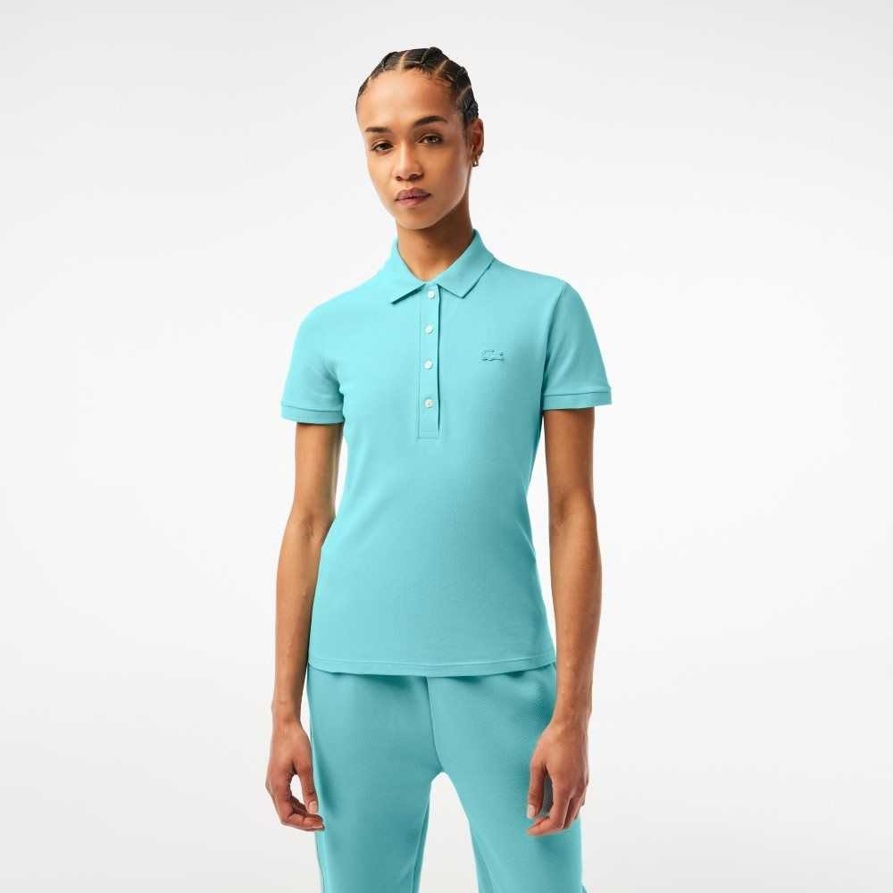 Lacoste Slim Fit Stretch Algodon Pique Verde Menta | 1694-JIASX