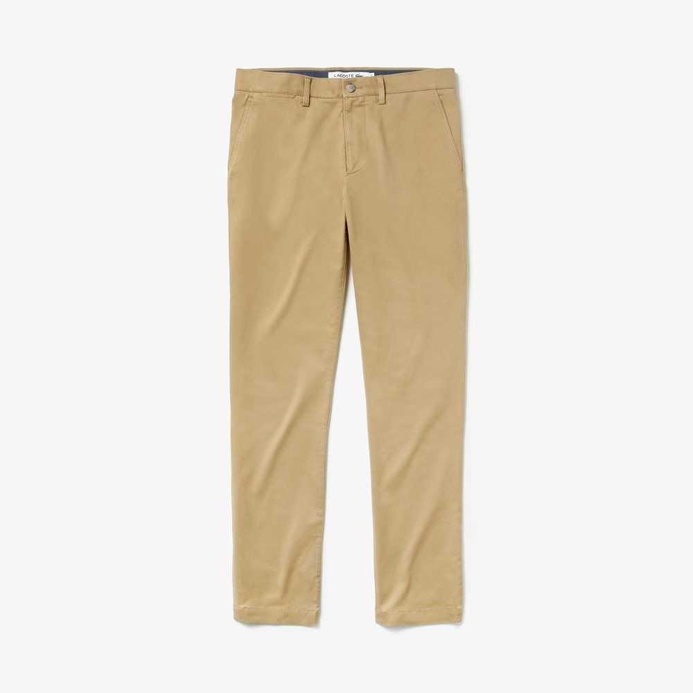 Lacoste Slim Fit Stretch Gabardine Beige | 0798-AOQCP