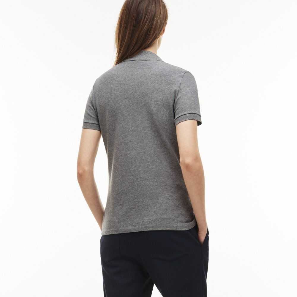 Lacoste Slim Fit Stretch Mini Algodon Pique Gris | 6749-VZJTN