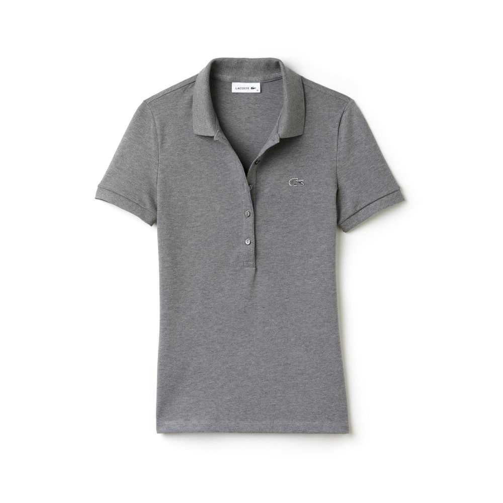 Lacoste Slim Fit Stretch Mini Algodon Pique Gris | 6749-VZJTN