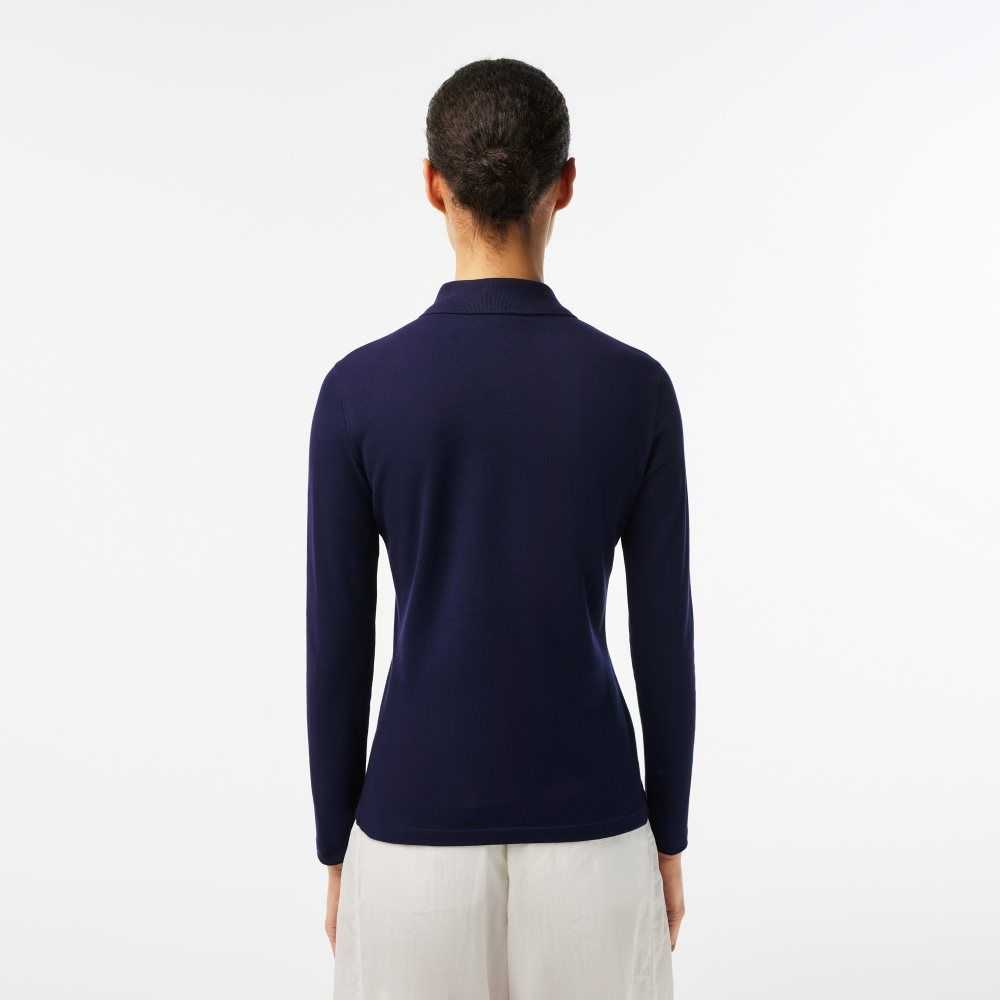 Lacoste Slim Fit Stretch Pique Azul Marino Azules | 7859-OHIZV