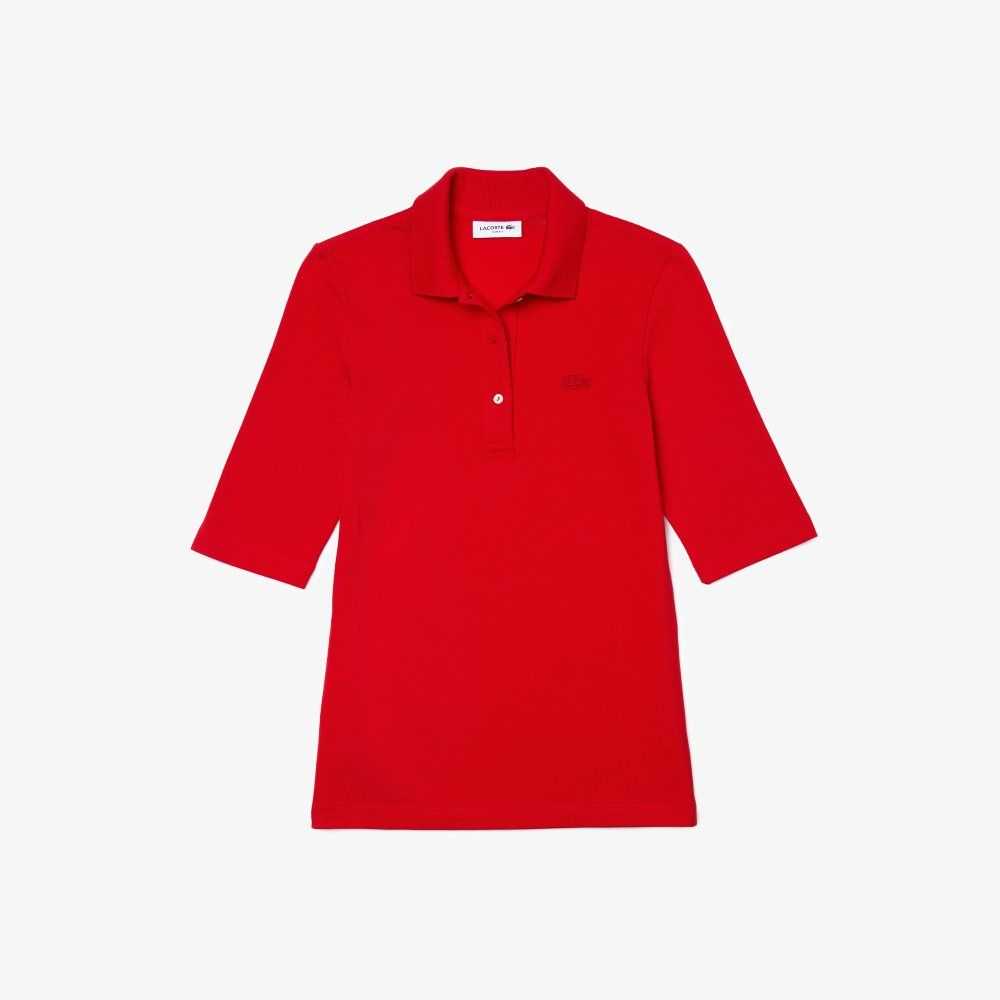 Lacoste Slim Fit Supple Algodon Rojas | 3489-EYVOK