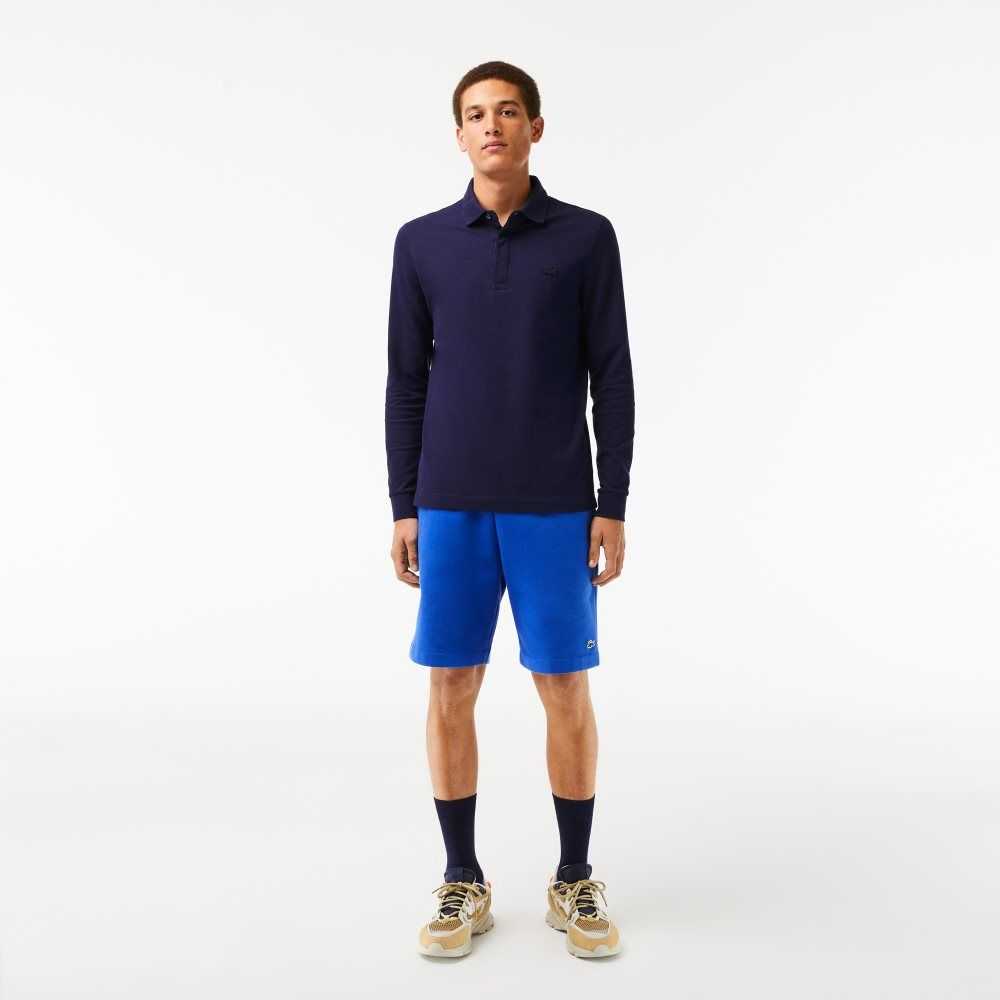 Lacoste Smart Paris long sleeve stretch cotton Azul Marino Azules | 0176-SBTGJ